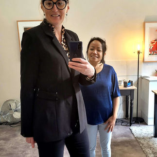 Tall Women's Clothing Label - Penni Lamprey wearing blazer sample