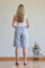 Bron Bermuda Shorts - Striped. Tall Women's Shorts Back. Miss G & Me