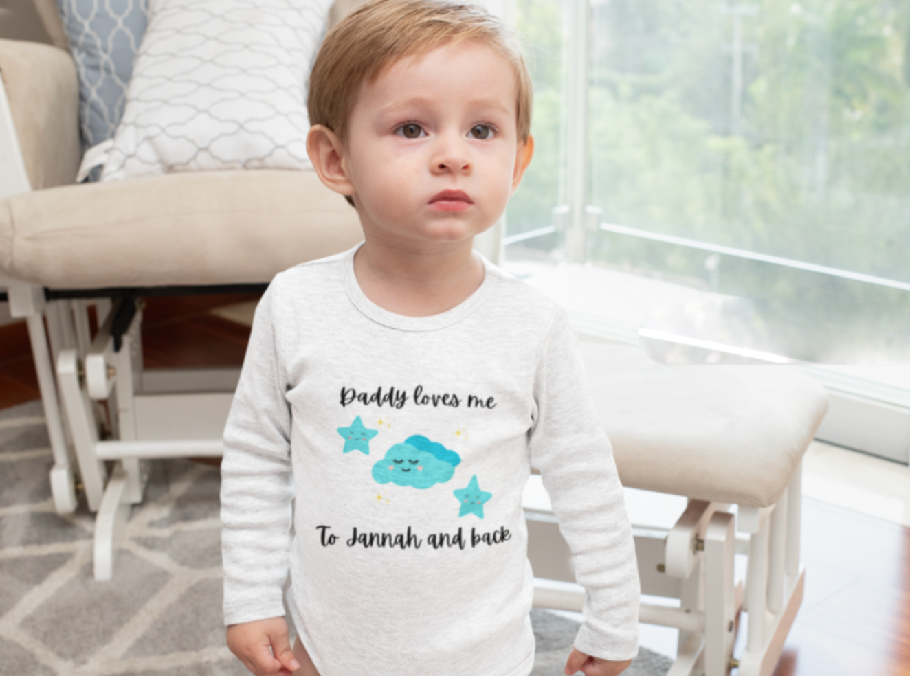 Daddy loves me to Jannah and back Baby Long sleeve bodysuit