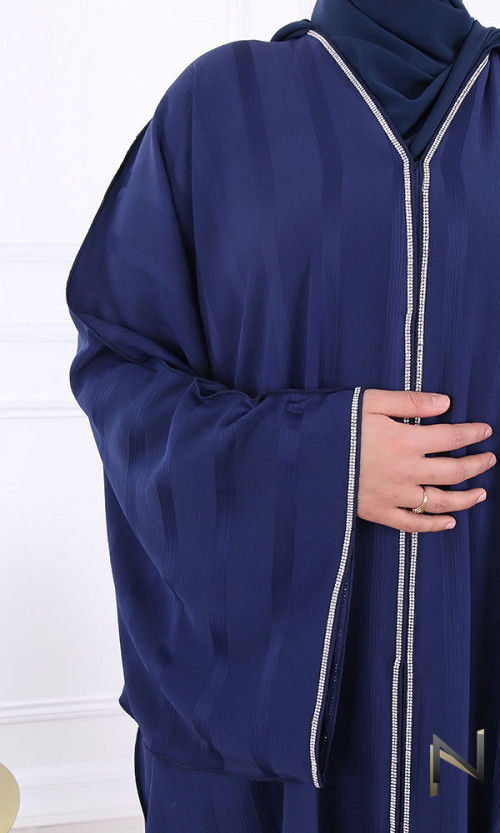 DUBAI SYLIA HALF-BUTTERFLY STRIPE ABAYA