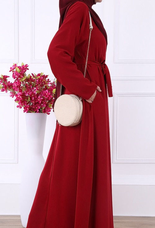 PLAIN ABAYA FLARED HANIA SAPHYR FABRIC (MEDINA SILK STYLE)