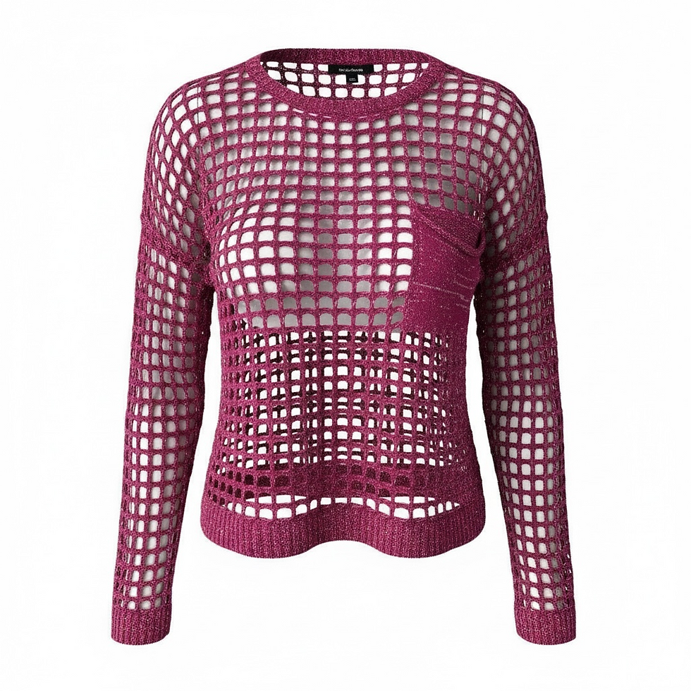 Miniature : Pull résille fushia brillant - Audace & féminité 
