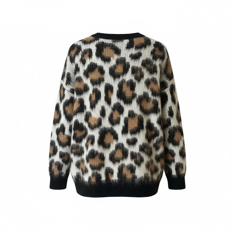 Miniature : Pull imprimé léopard – Maille douce manches longues