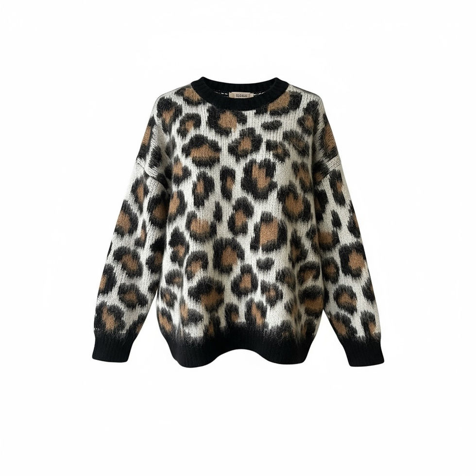 Miniature : Pull imprimé léopard – Maille douce manches longues