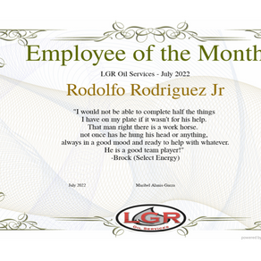 JULY - EMPLOYEE OF THE MONTH