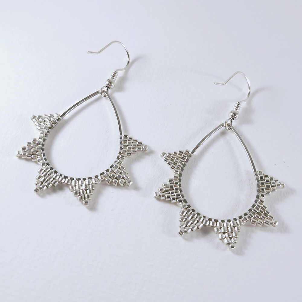 Boucles grandes gouttes argentées