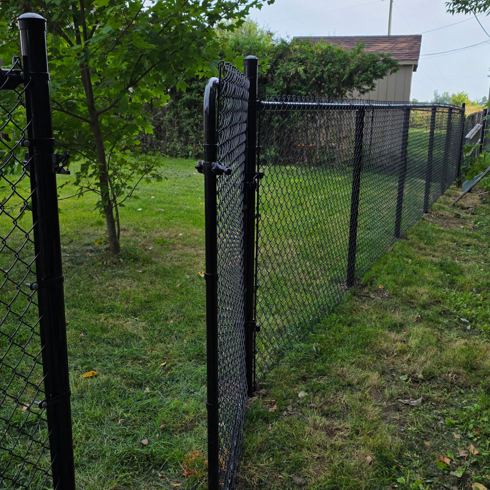 Clôture en maille noire avec portillon