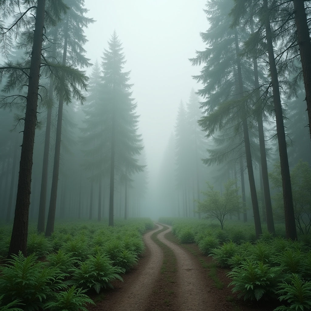 Misty Forest Path