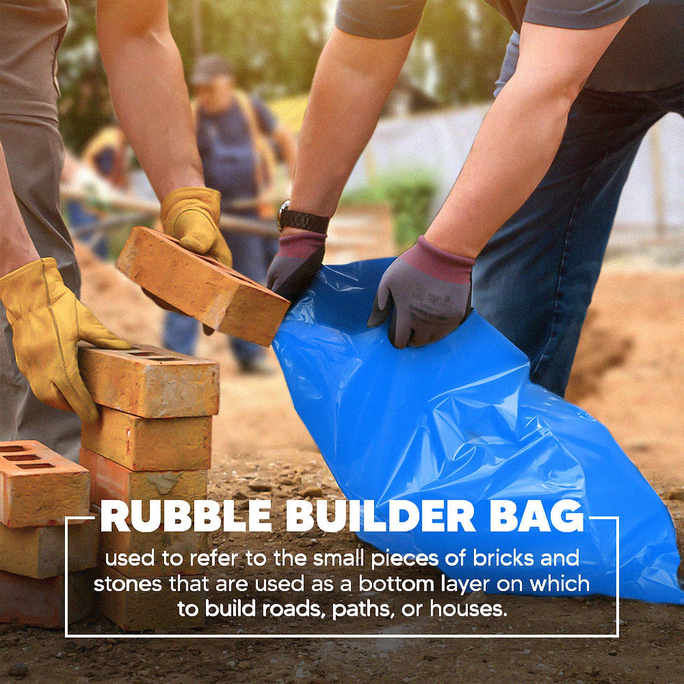 Thumbnail: Rubble Sacks 20" x 30" 500G Clear Blue Black Heavy Duty Builder Wastage Bags