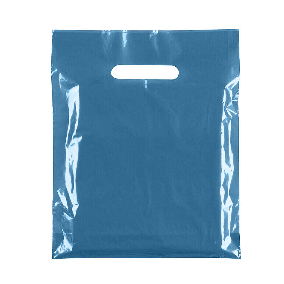 Thumbnail: 22" x 18" x 3" Colored Patch Handle Bags Reusable Plastic Carrier Bags