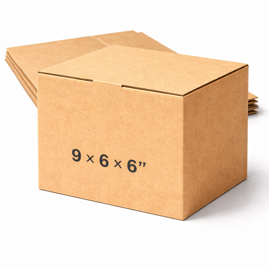 Single Wall Cardboard Boxes 9" x 6" x 6" Square Postage Postal Box for Shipping