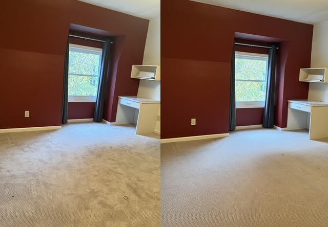 Before and after carpet cleaning in Huntersville NC
