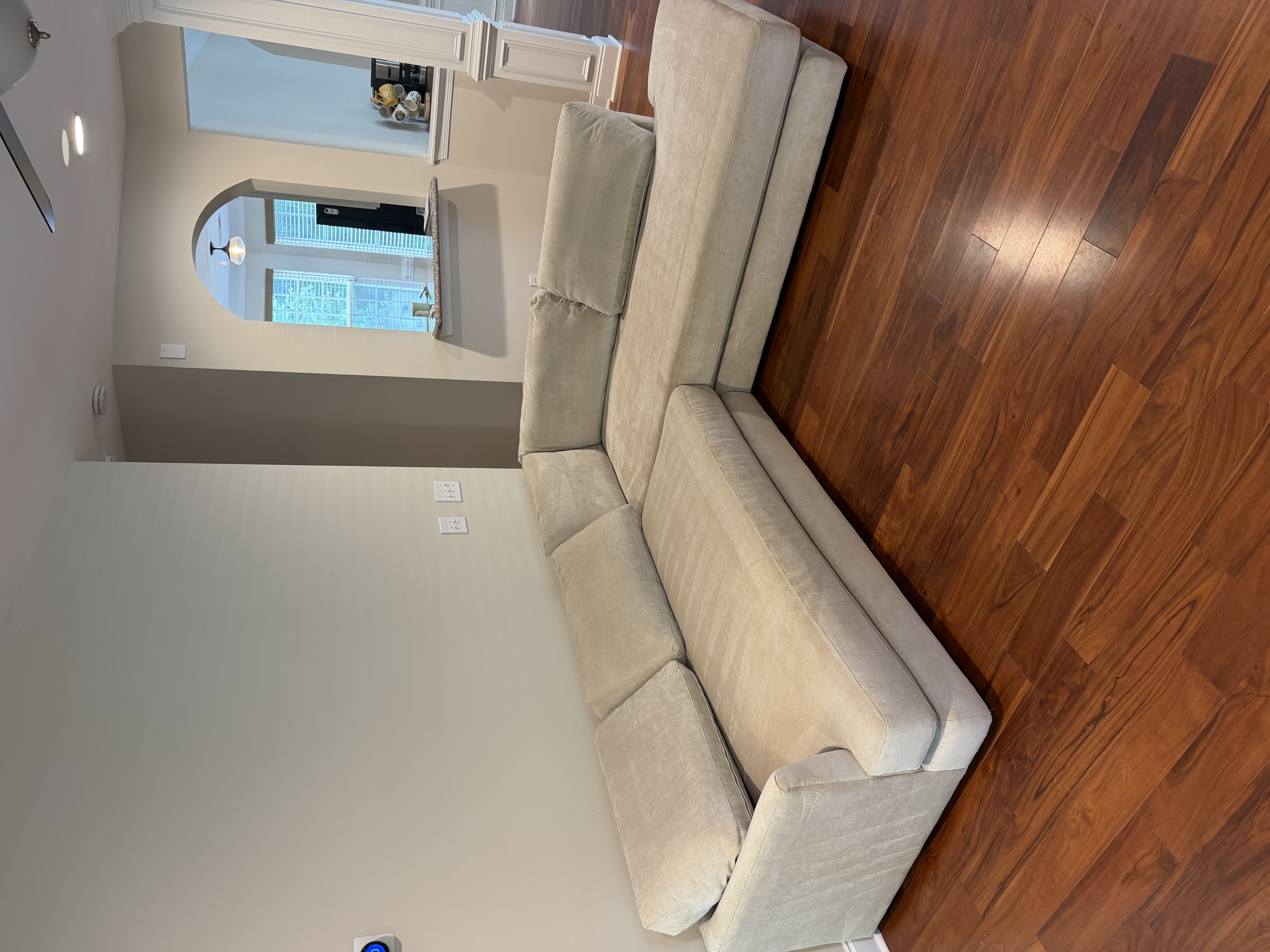 Clean beige sectional sofa from upholstery cleaning in Charlotte NC