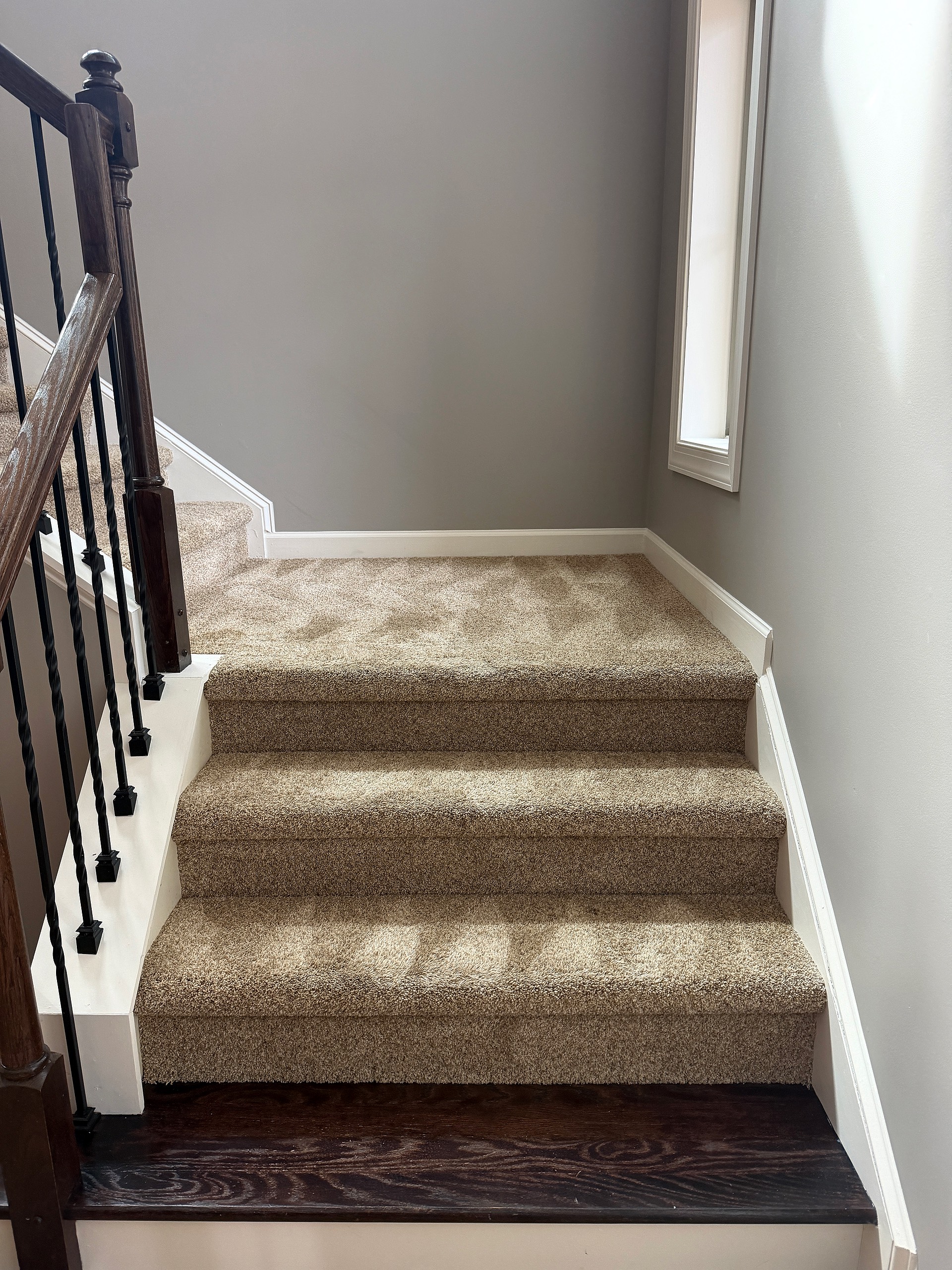 Freshly cleaned stairs for carpet cleaning in Charlotte NC