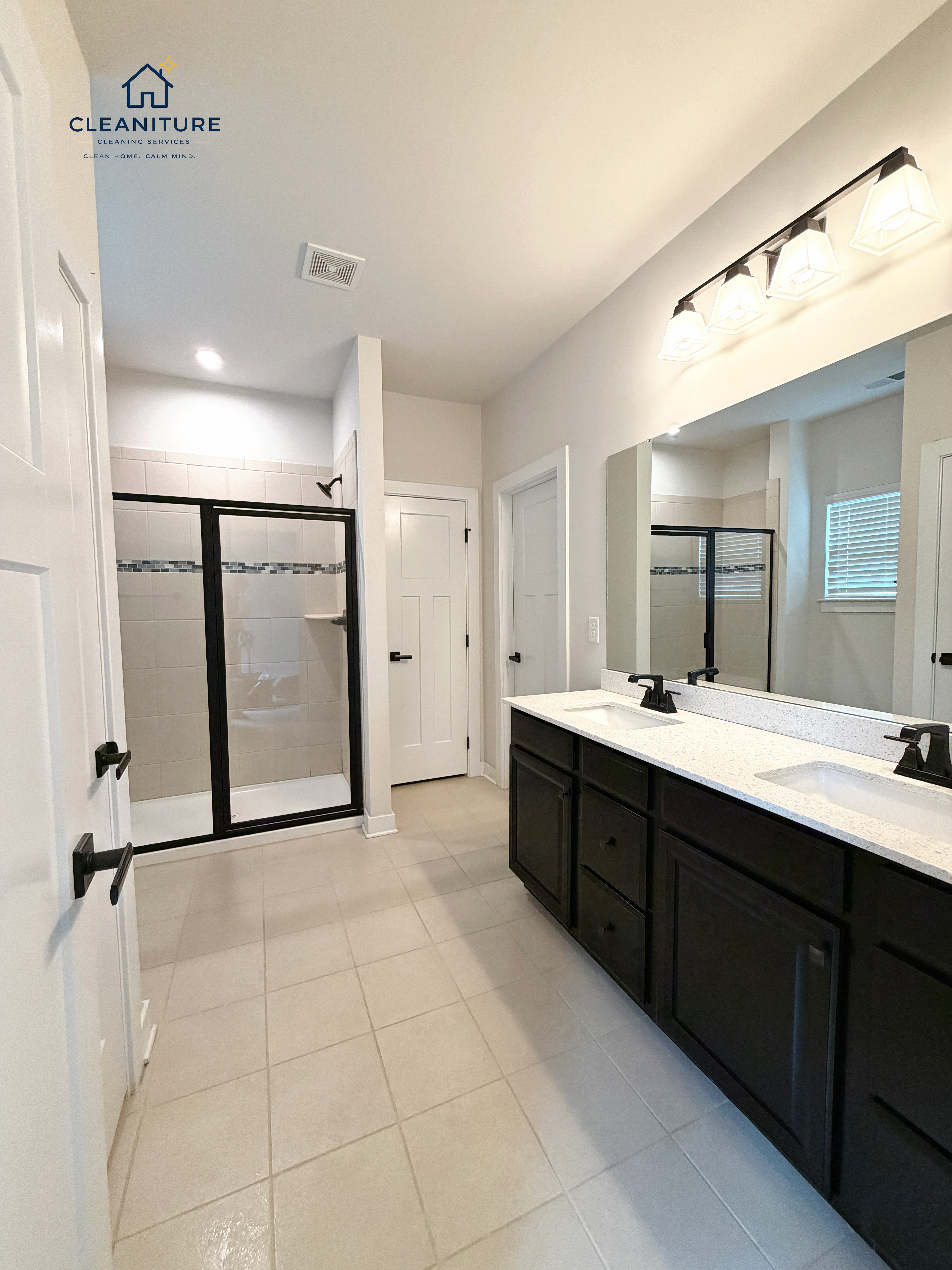 Spotless modern bathroom for house cleaning in Mooresville NC