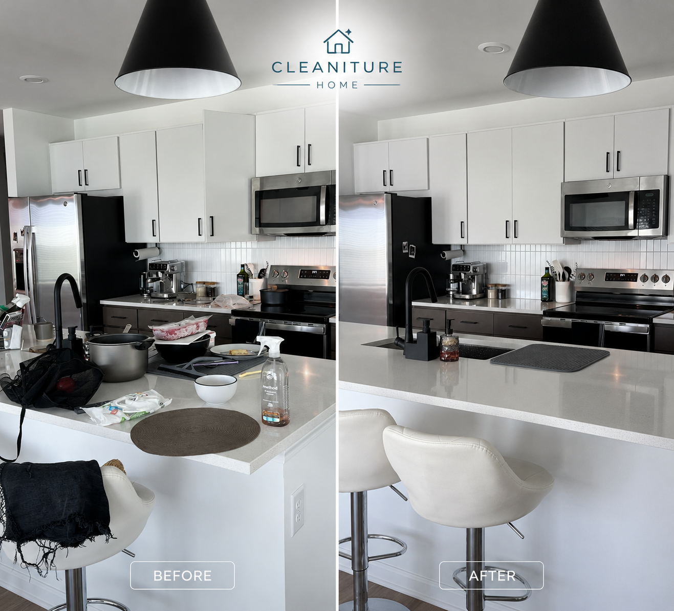 Before and after recurring house cleaning in Mooresville NC