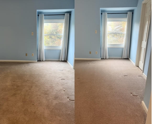 Before and after carpet cleaning in Cornelius NC