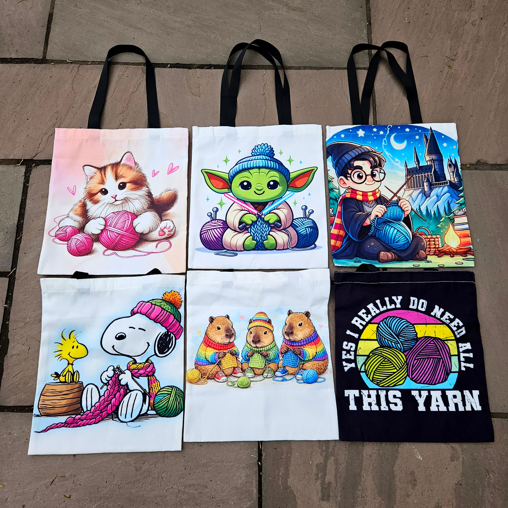 Double sided canvas tote bag - select your design