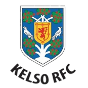 Kelso RFC crest: shield, birds, tree, lion