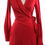 Thumbnail: DIANE VON FURSTENBERG Red Wool Ruffle Trim Volante Wrap Dress Sz 2