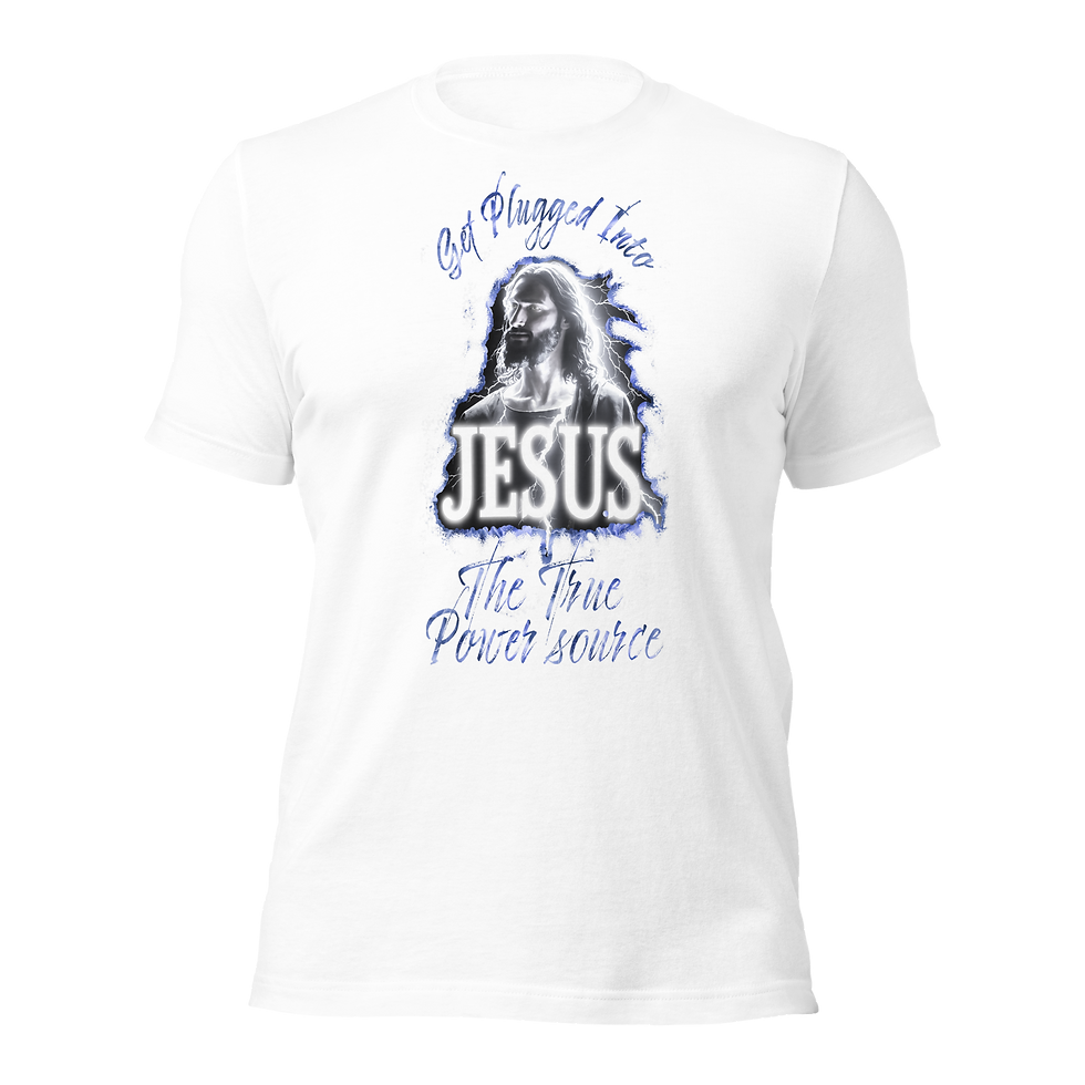 Thumbnail: Get Plugged Into Jesus The True Power Source  - Unisex t-shirt