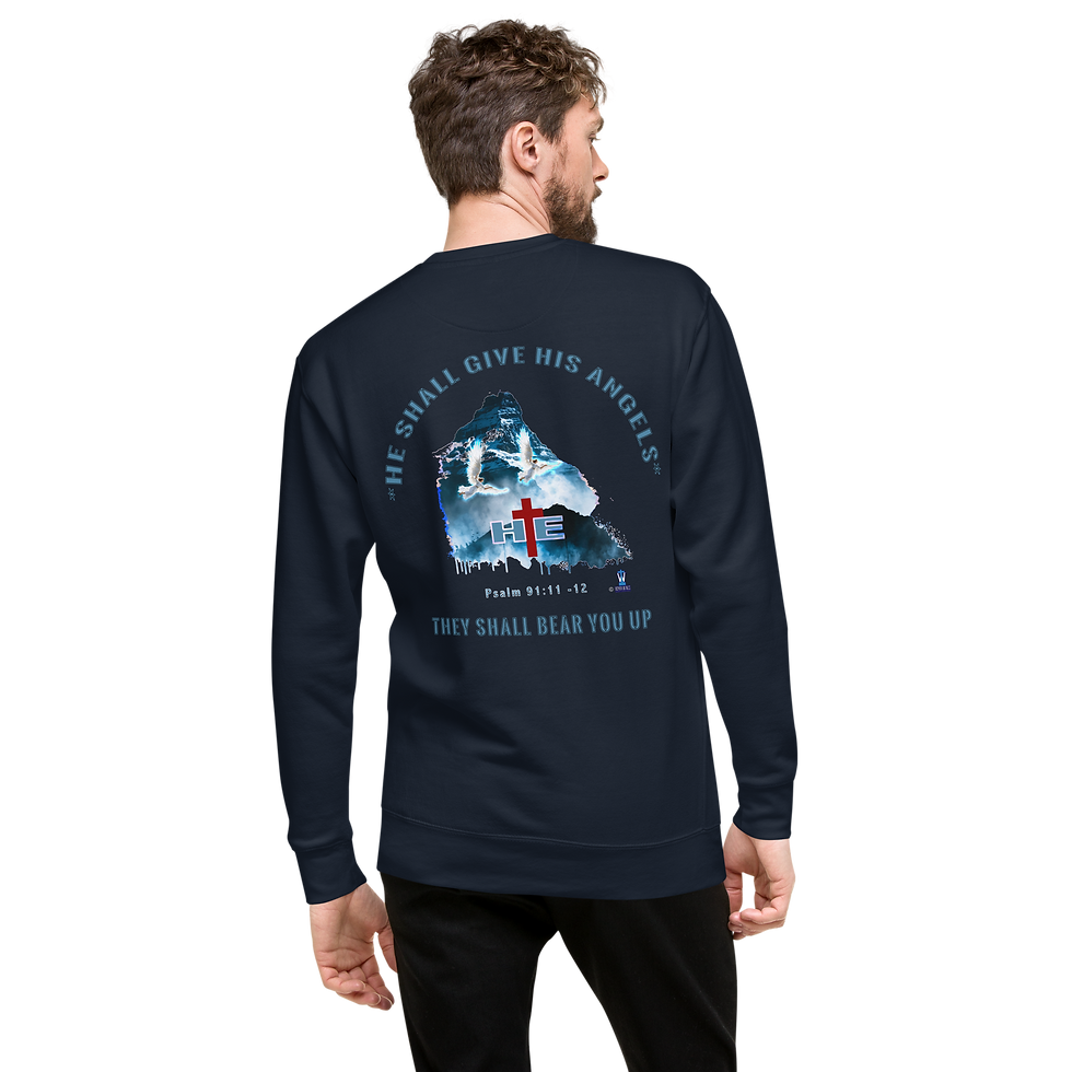 Thumbnail: He Shall Give His Angels - They Shall Bear You Up - Unisex Premium Sweatshirt