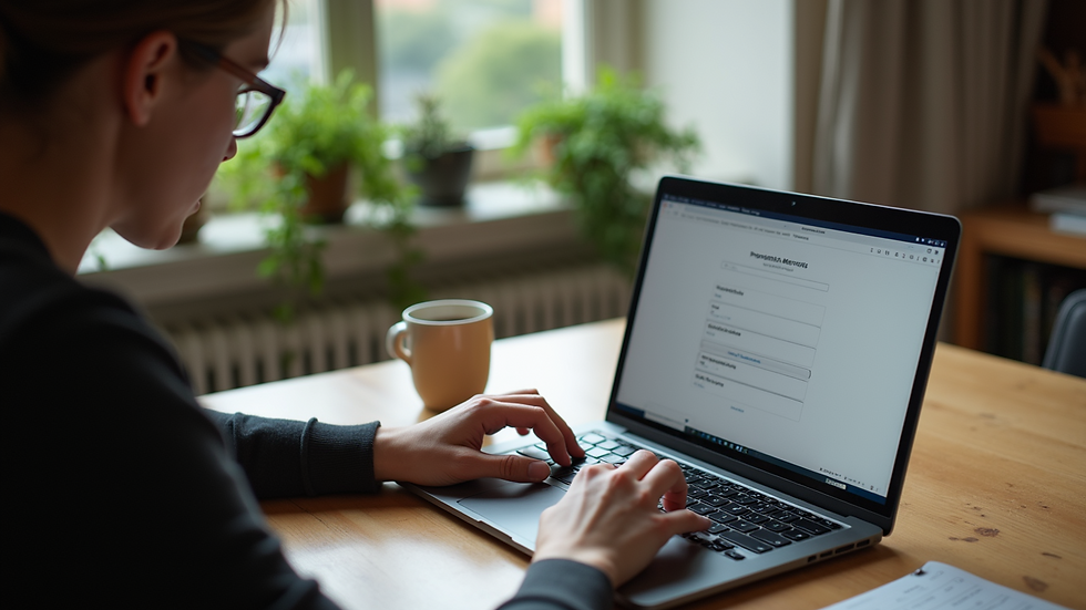 High angle view of a person practicing Italian on a laptop