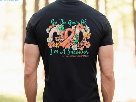 By The Grace Of God I’m A Survivor Uterine Cancer Awareness T Shirt