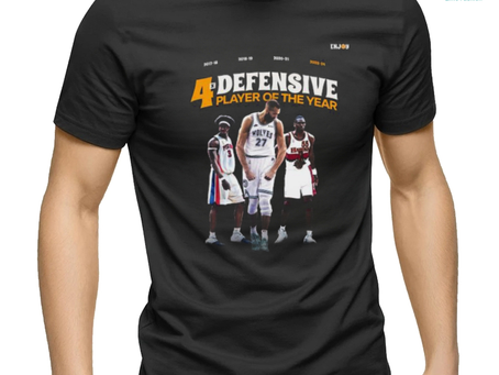 Rudy Gobert wins his 4x Defensive Player of the Year shirt