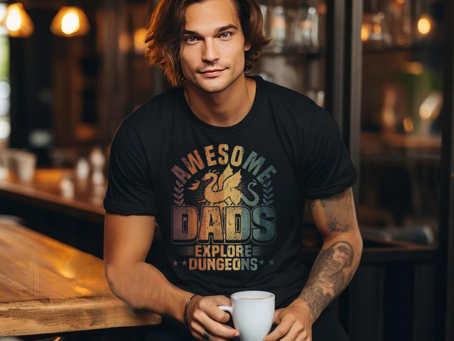 Awesome Dads Explore Dungeons Rpg Gaming & Board Game Dad Unisex T Shirt
