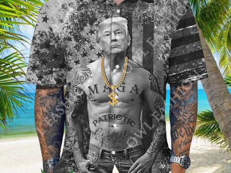 Funny Donald Trump Gangters Black and White Hawaii Shirt