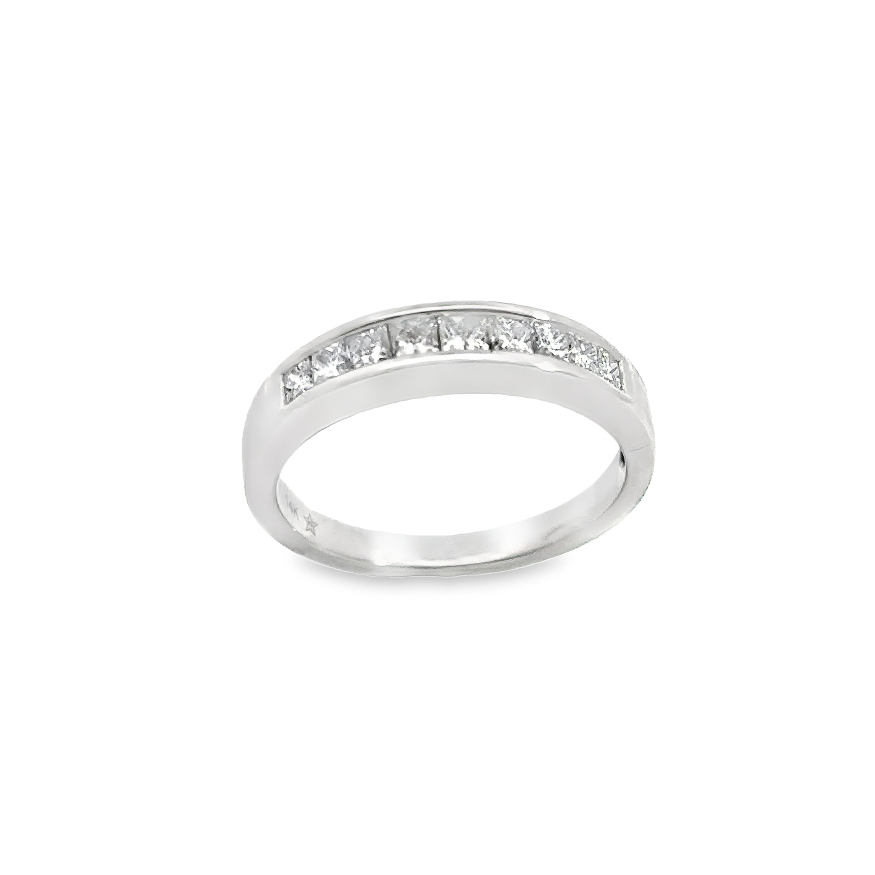 Princess Cut Channel Set Wedding Band