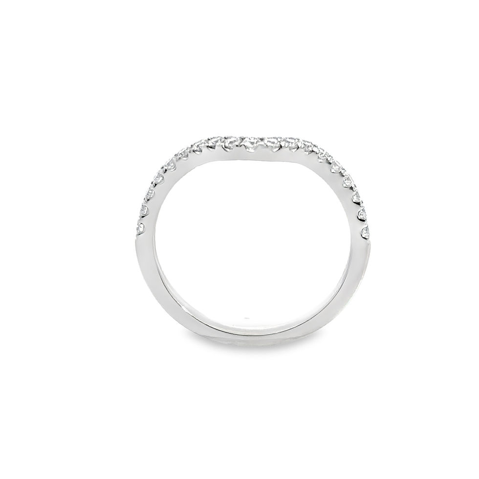 Thumbnail: Prong Set Curved Diamond Wedding Band