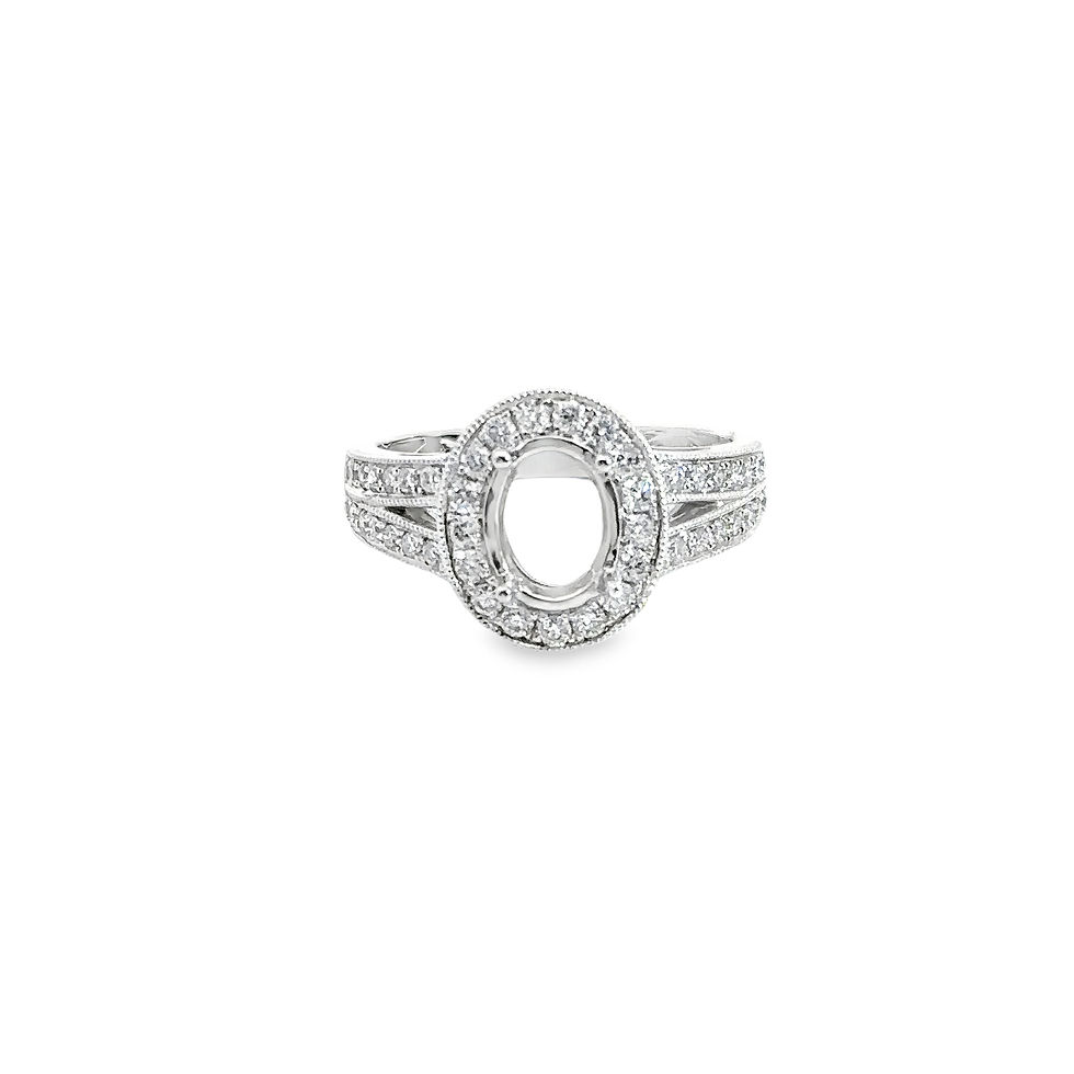 Thumbnail: Oval Halo Split Shank Engagement Setting