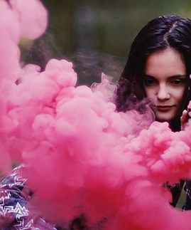Girl with Smoke Flares