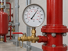 Pressure gauge on fire protection piping