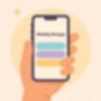 Smartphone showing options to explore weekly support groups.