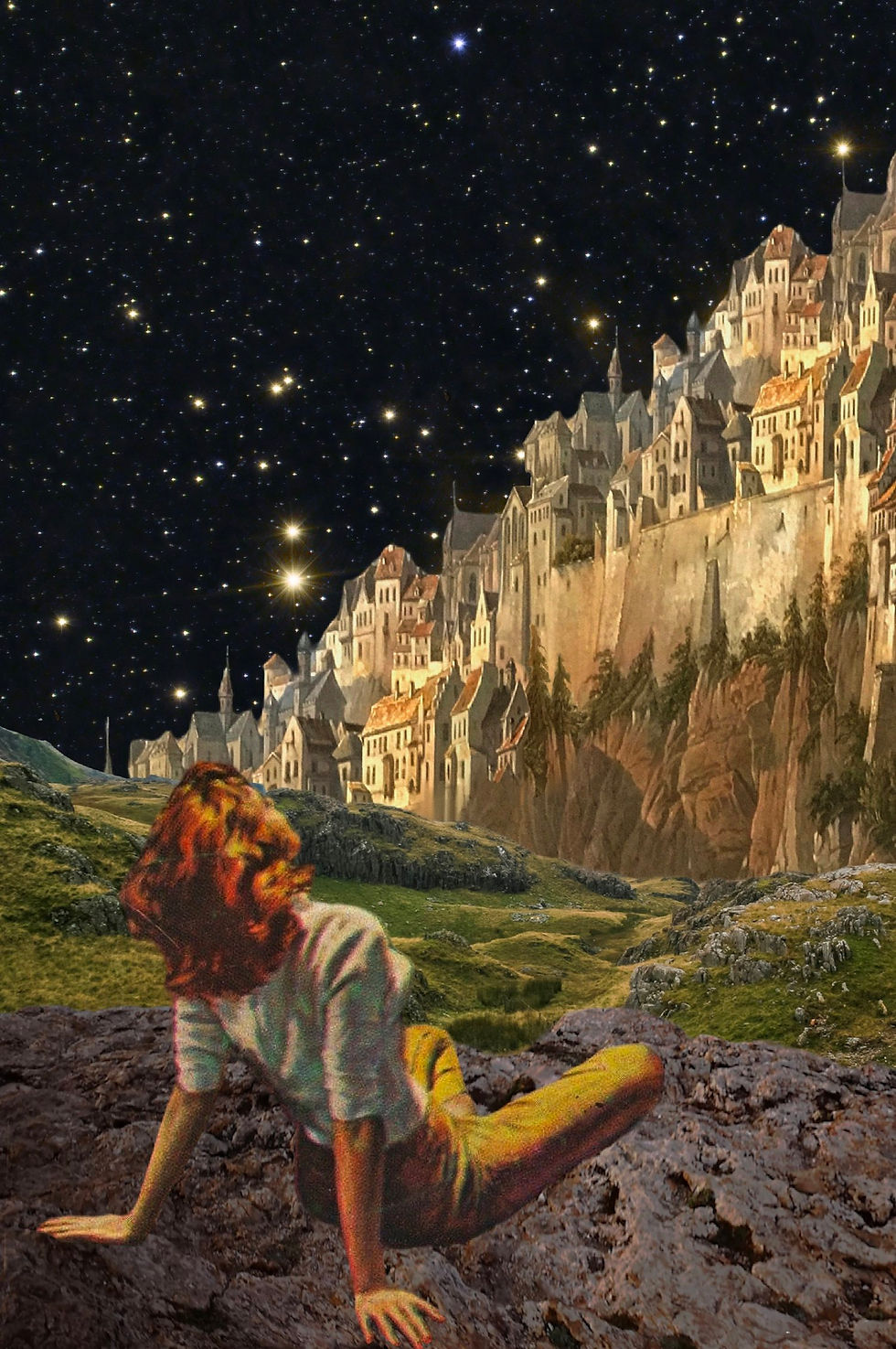 surreal collage close up