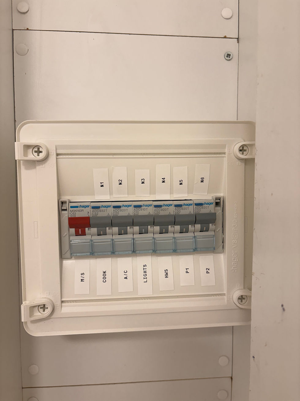 Finished upgrded switchborad for a unit complex