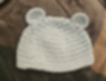 crocheted baby hat with bear ears