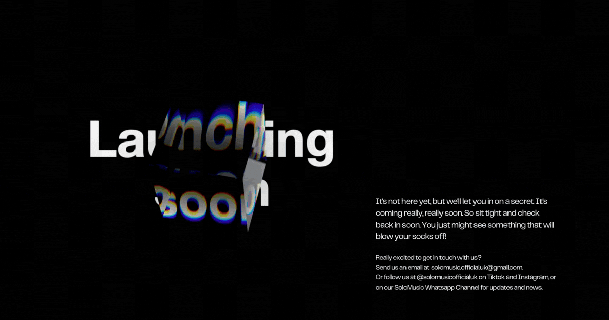 Black White Dark Futuristic Coming Soon Website Coming Soon Page (1200 x 631 px) no solomu