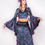 Thumbnail: Luna Velvet Wrap Top- Blue Paisley