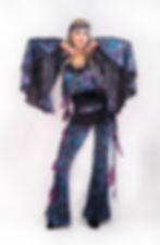 Thumbnail: Luna Velvet Wrap Top- Blue Paisley