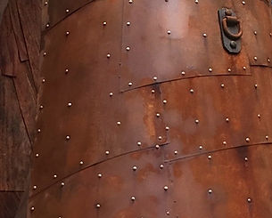 A copper burner form once found throughout the Northwest from Burnt the exhibition at the San Juan Islands Museum of Art in 2017.