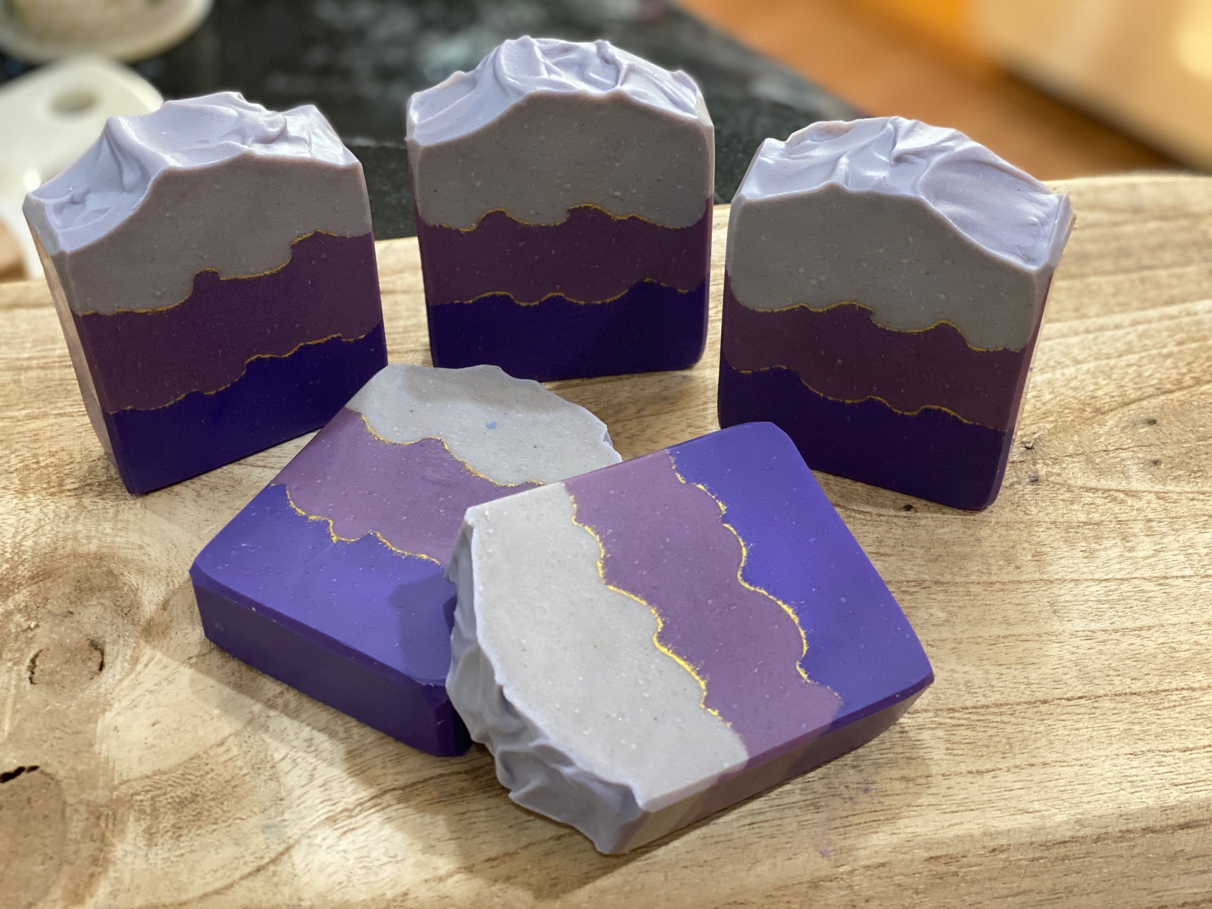 purple layered soap