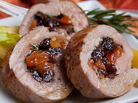 LOMBO RECHEADO COM FRUTAS SECAS