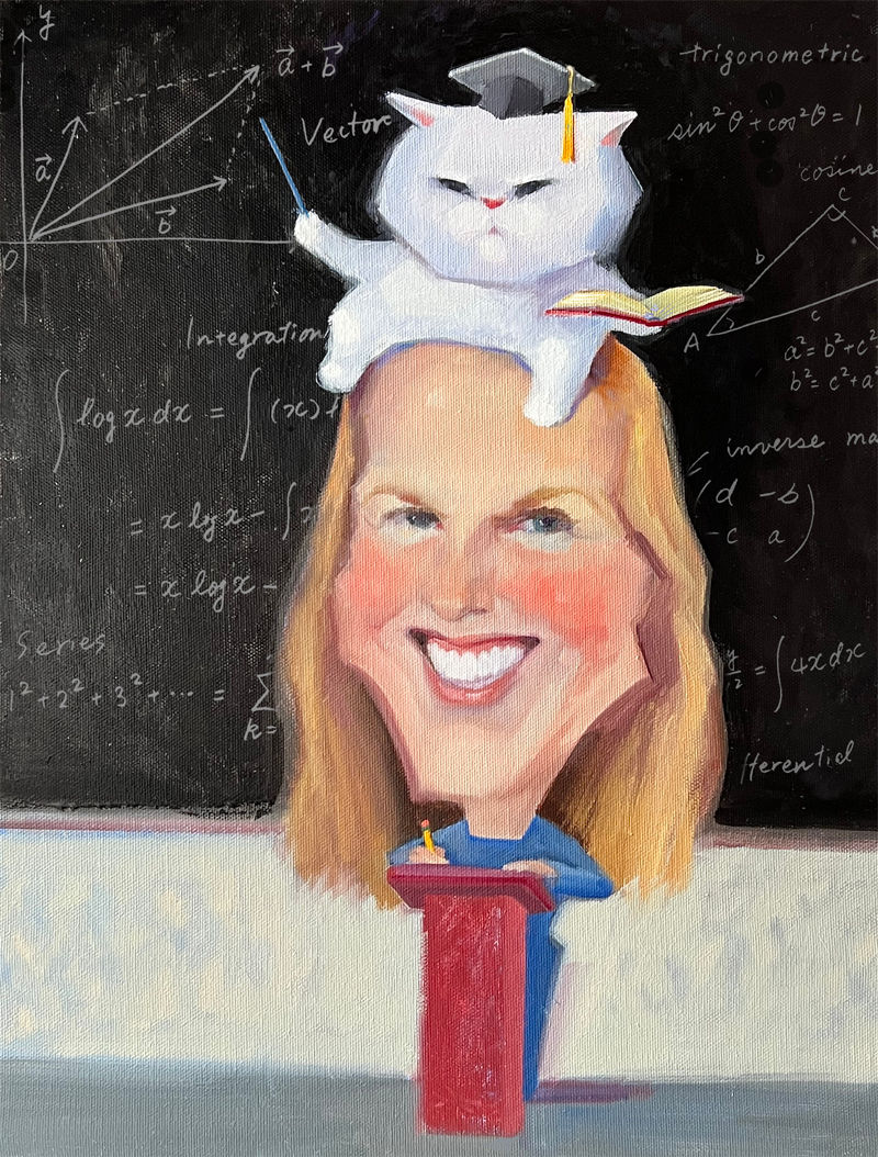 Math Teacher and Her Cat