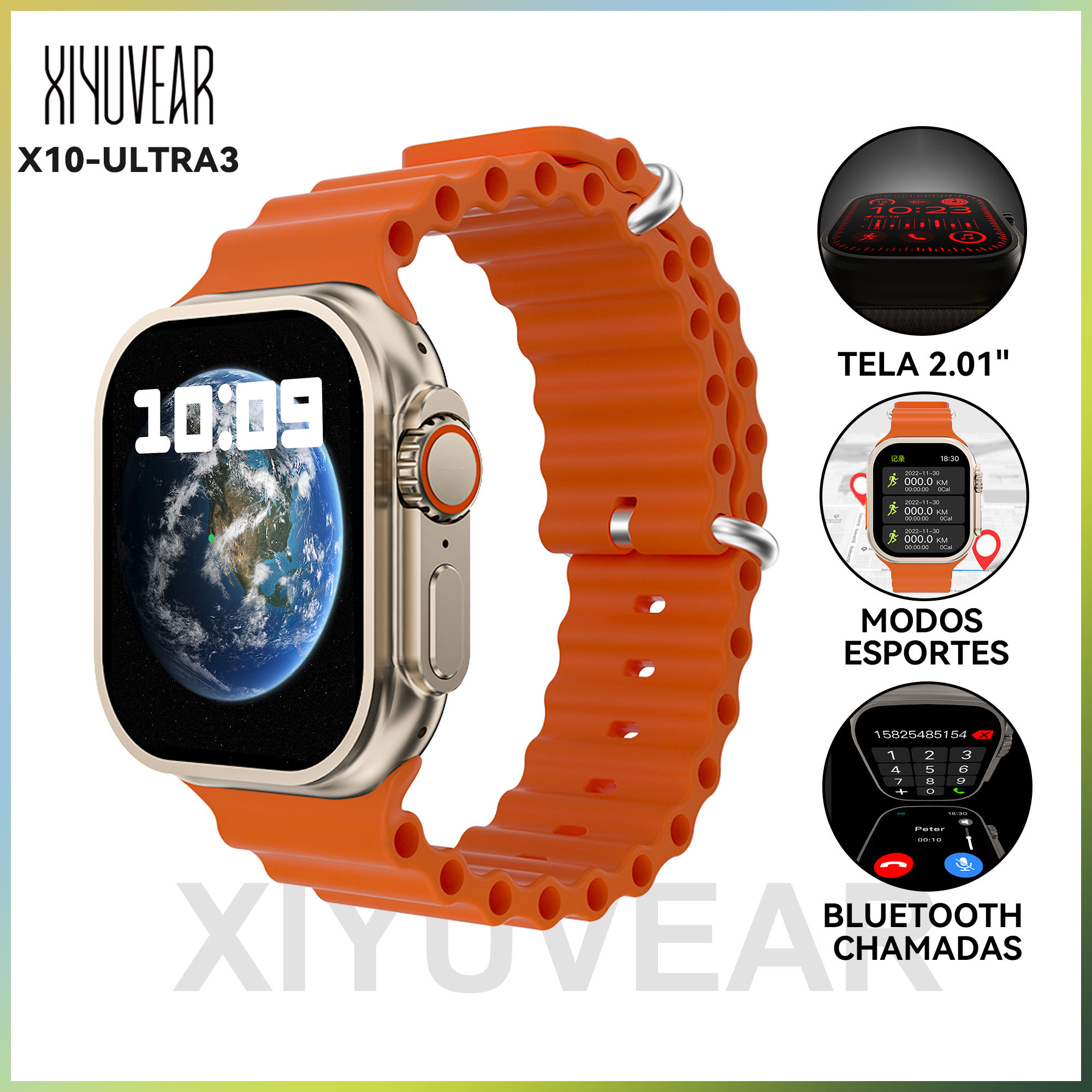 Smart Watch 2.01-inch Touch Screen Multiple Sports Modes Messages and Calls Gift