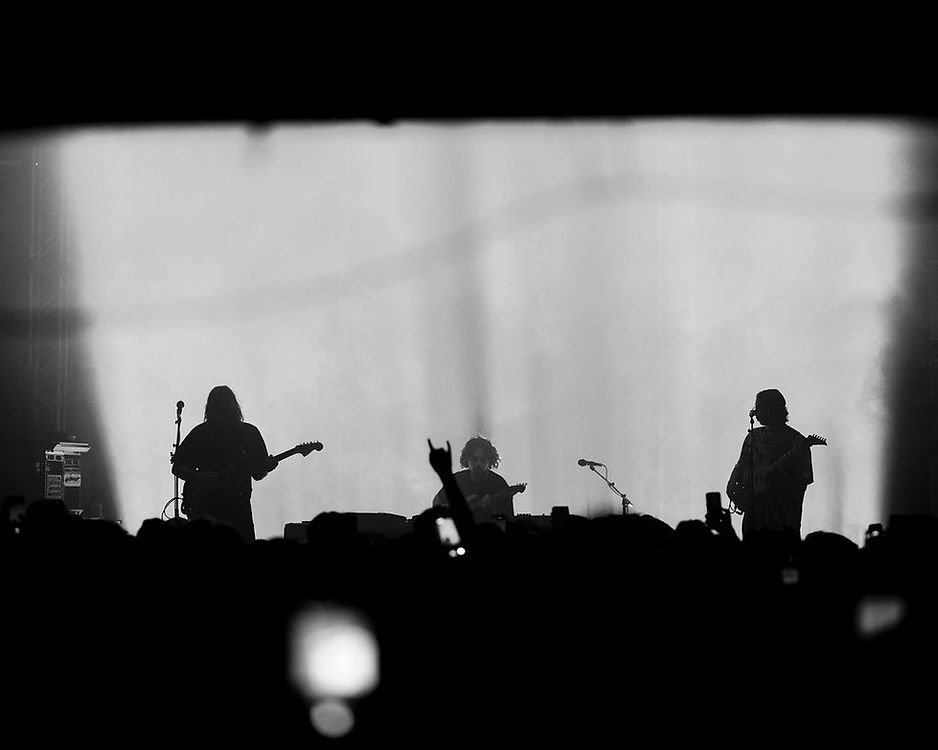 Mk.gee shrouded in darkness as he plays The Triffid in Brisbane
