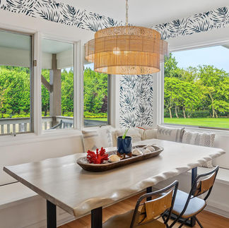 Dining room with big windows